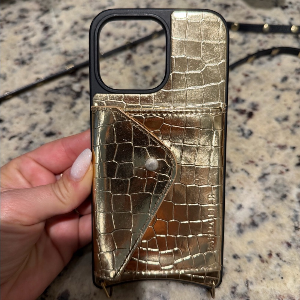 Gold Crocodile Pattern Phone Case